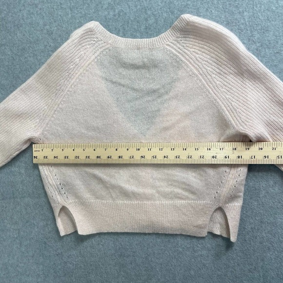 360 Cahmere Skull Cashmere Cardigan Women Medium Pink Long Sleeve V-Neck Sweater - Picture 11 of 15